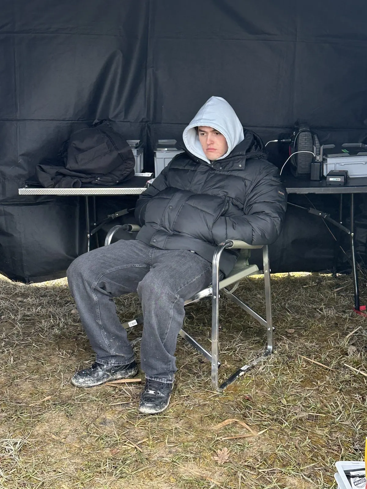 Waiting it out in the tent
